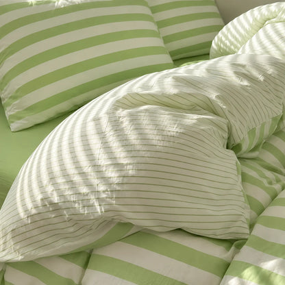 Elara Haus Noosa Striped Bedding Set - Cotton Blend Doona Cover & Pillowcases 8
