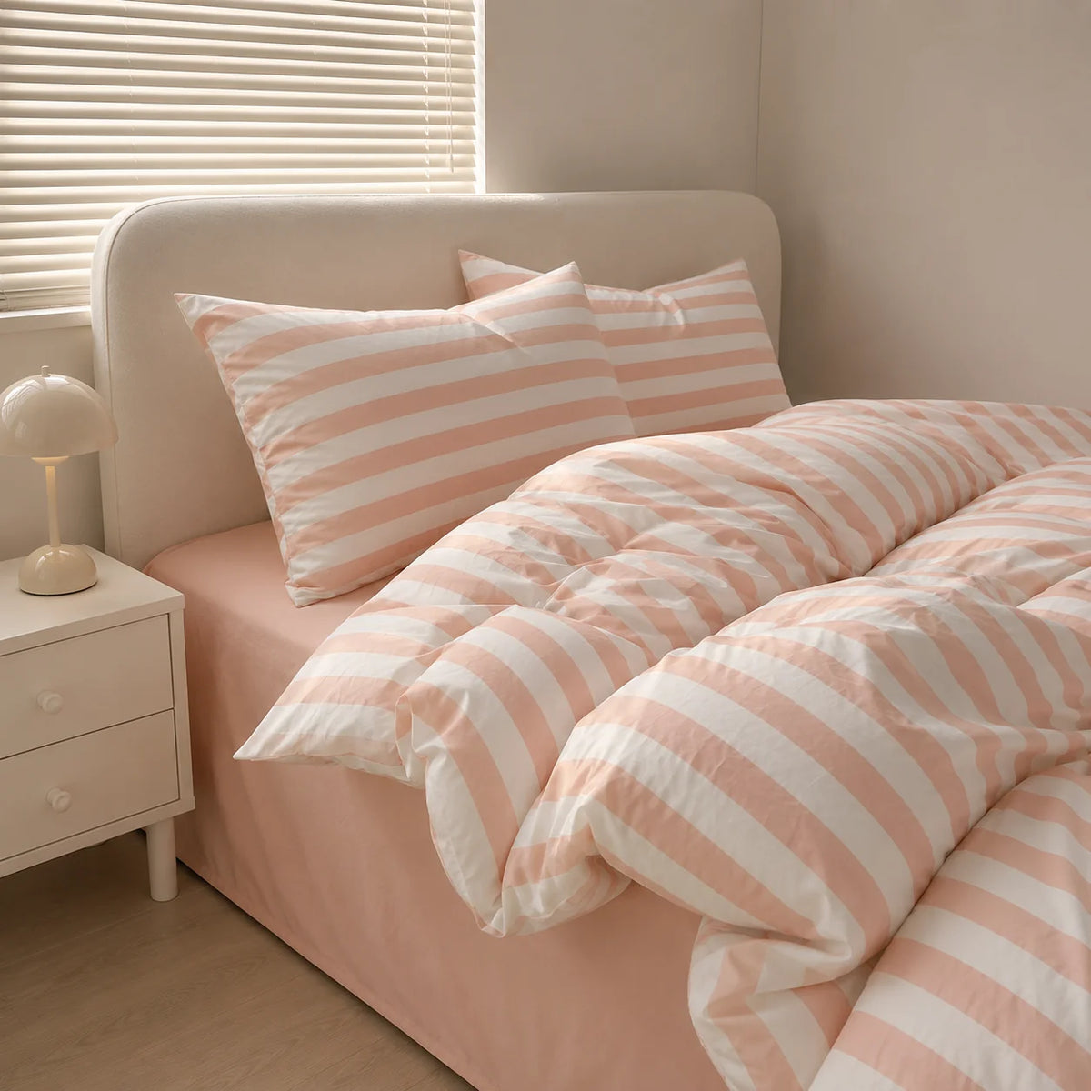Elara Haus Noosa Striped Bedding Set - Cotton Blend Doona Cover & Pillowcases 10