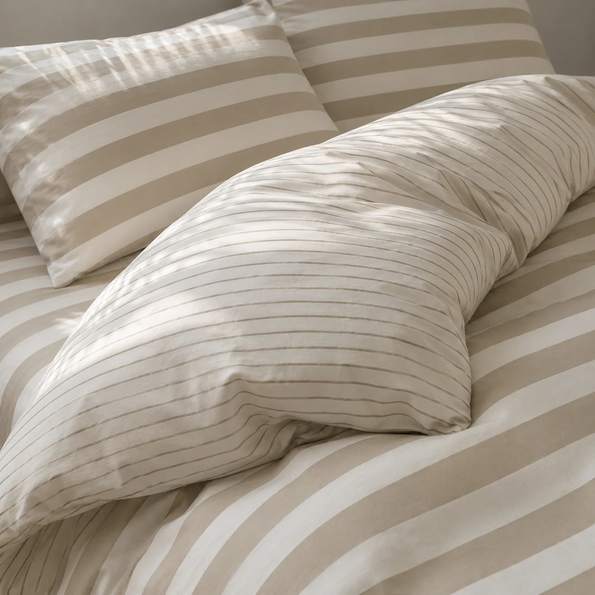 Elara Haus Noosa Striped Bedding Set - Cotton Blend Doona Cover & Pillowcases 11