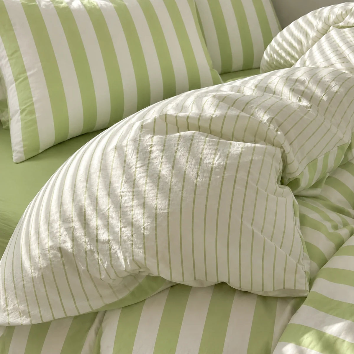 Elara Haus Noosa Striped Bedding Set - Cotton Blend Doona Cover & Pillowcases 2