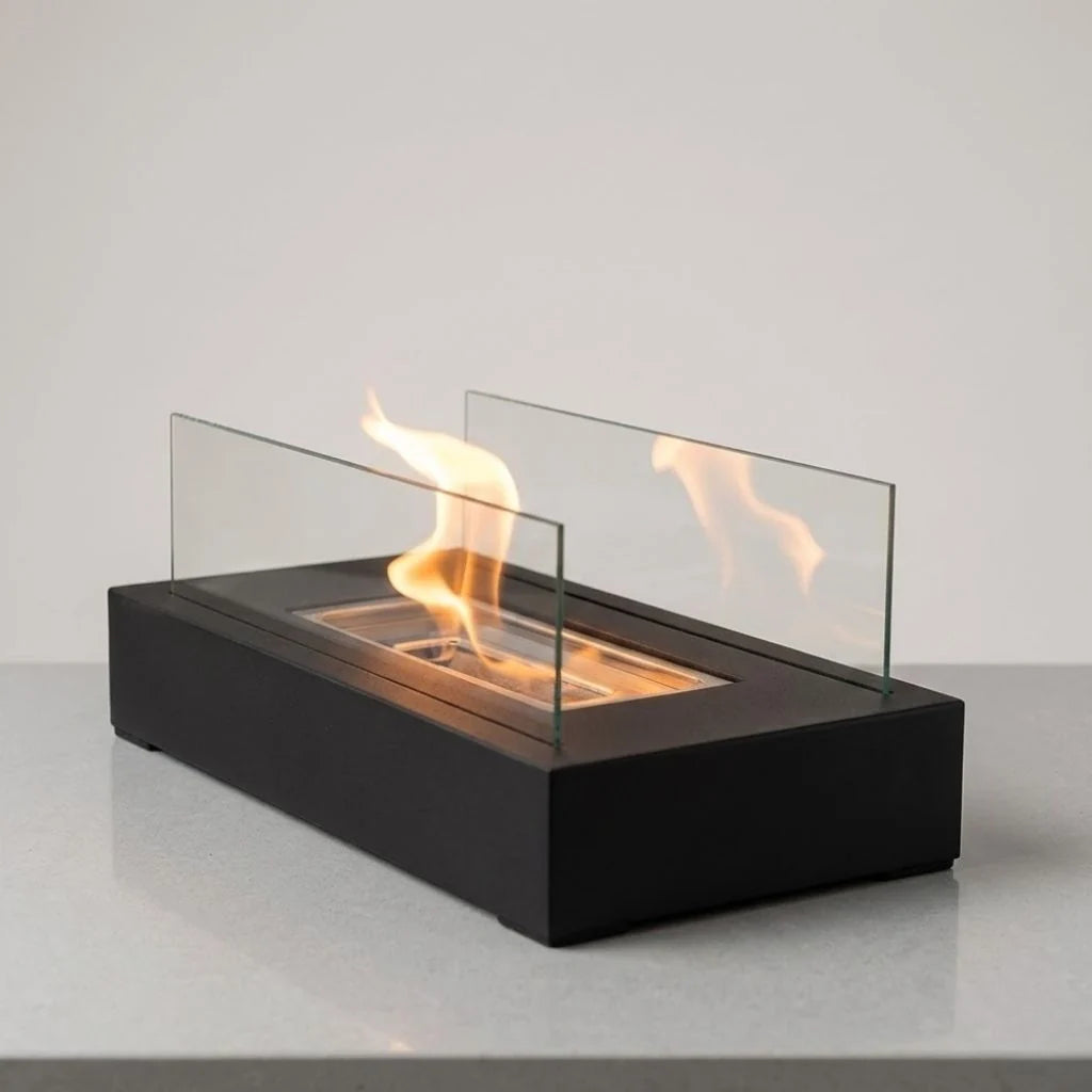 Elara Haus Fire Pit Tabletop - Tempered Glass Minimalist Design 0
