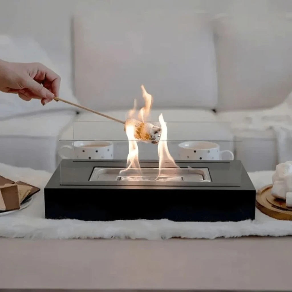 Elara Haus Fire Pit Tabletop - Tempered Glass Minimalist Design 2