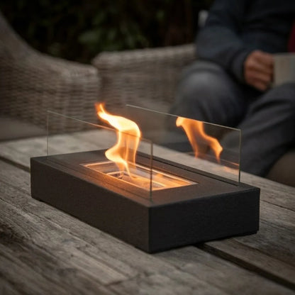 Elara Haus Fire Pit Tabletop - Tempered Glass Minimalist Design 3