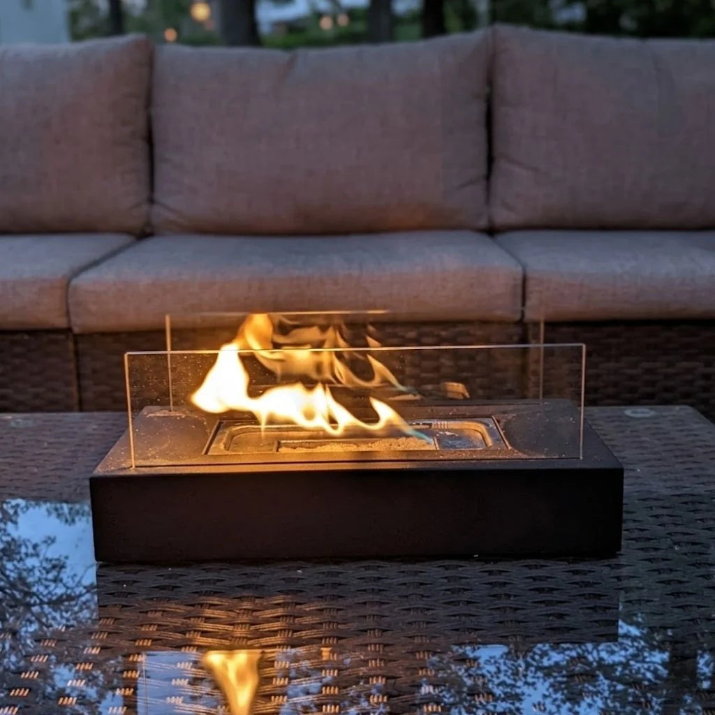 Elara Haus Fire Pit Tabletop - Tempered Glass Minimalist Design 5