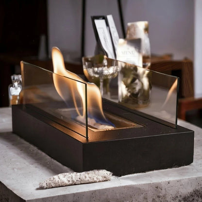 Elara Haus Fire Pit Tabletop - Tempered Glass Minimalist Design 6