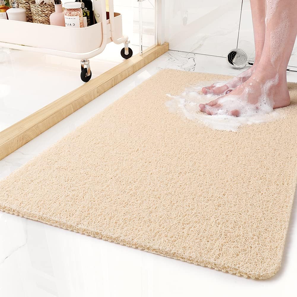 Textured Non-Slip Shower Mat - Loofah Style