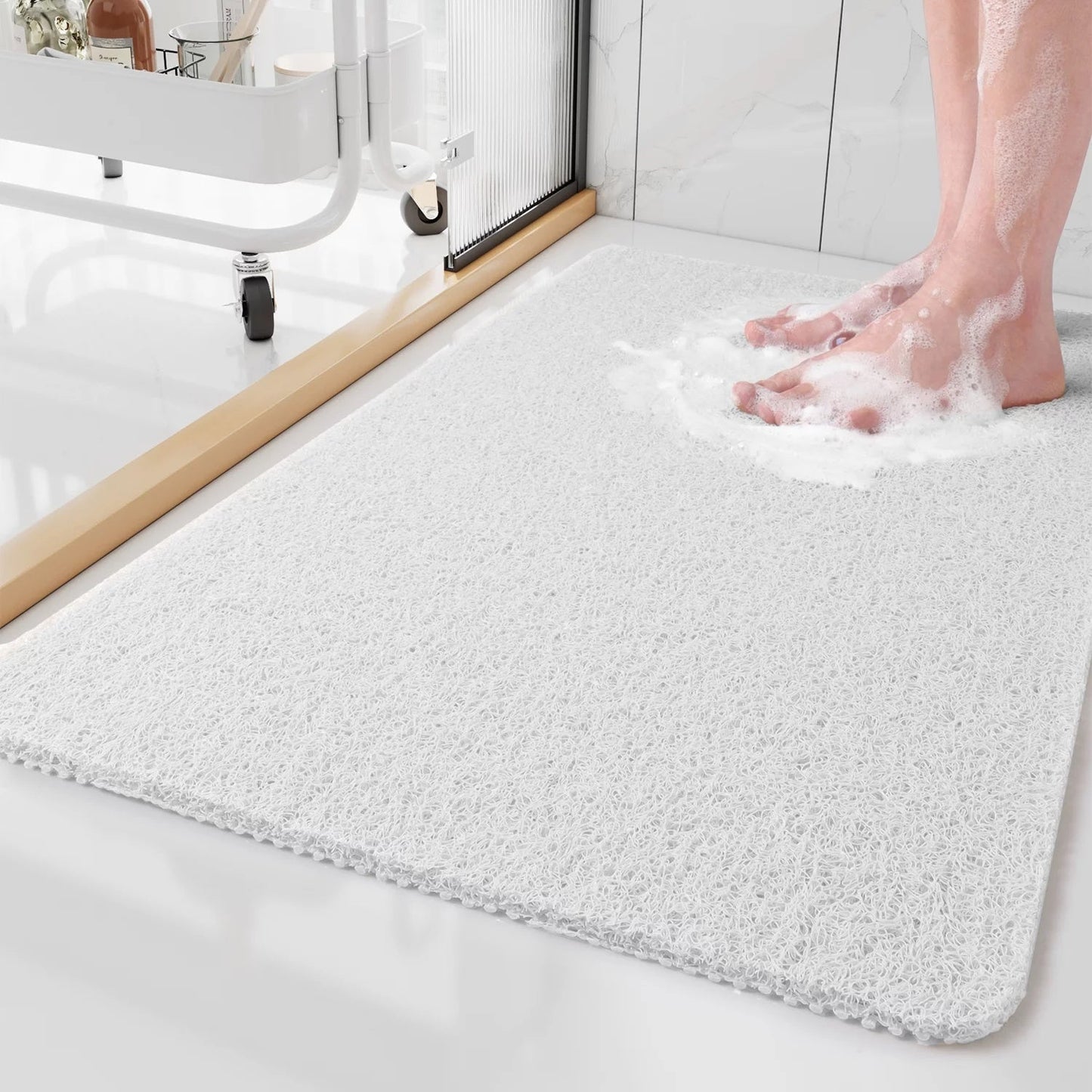 Textured Non-Slip Shower Mat - Loofah Style