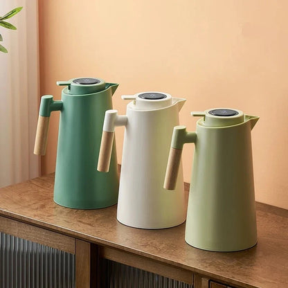 Elara Haus Thermal Jug - Glass with Wooden Handle Temperature Display 3