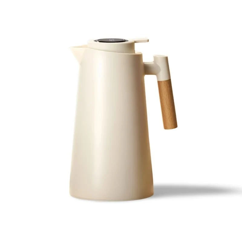 Elara Haus Thermal Jug - Glass with Wooden Handle Temperature Display 5