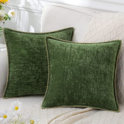 Elara Haus Chenille Throw Pillow - Luxurious Soft Velvet Decorative Cushion 0