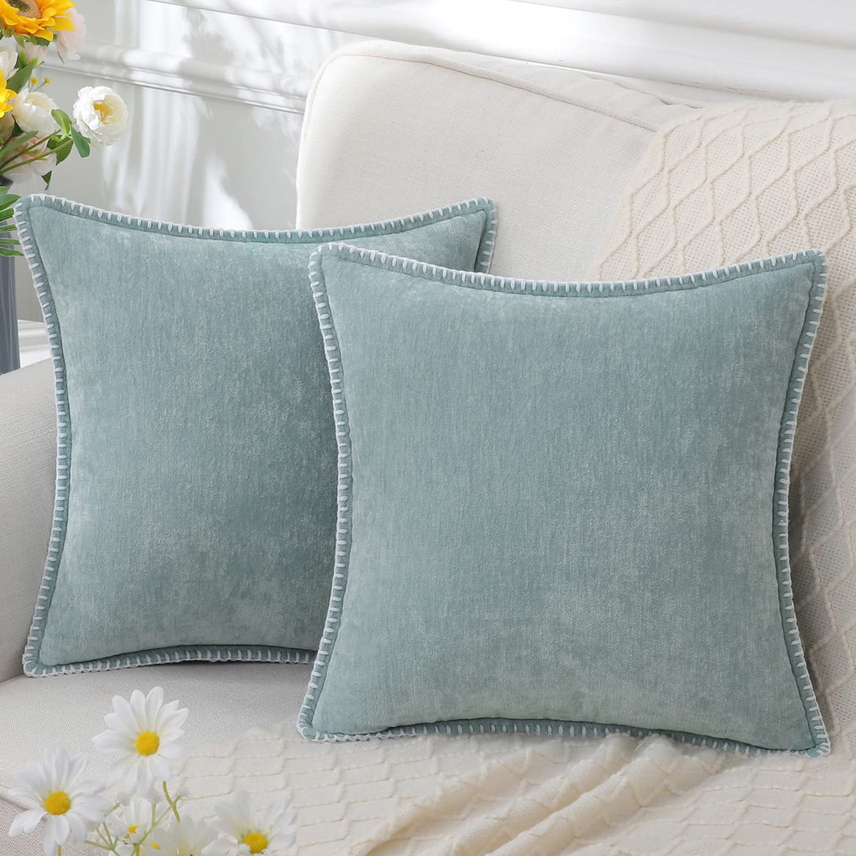 Elara Haus Chenille Throw Pillow - Luxurious Soft Velvet Decorative Cushion 3