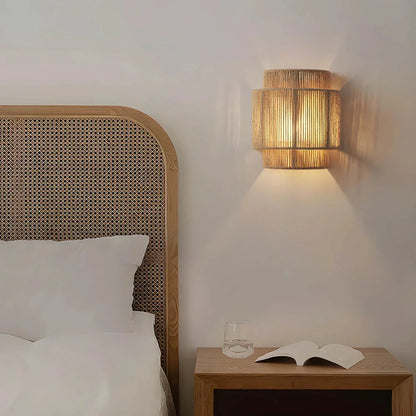 Elara Haus Wall Light - Eco-Friendly Natural Fibre Woven Rope Sconce Light 1
