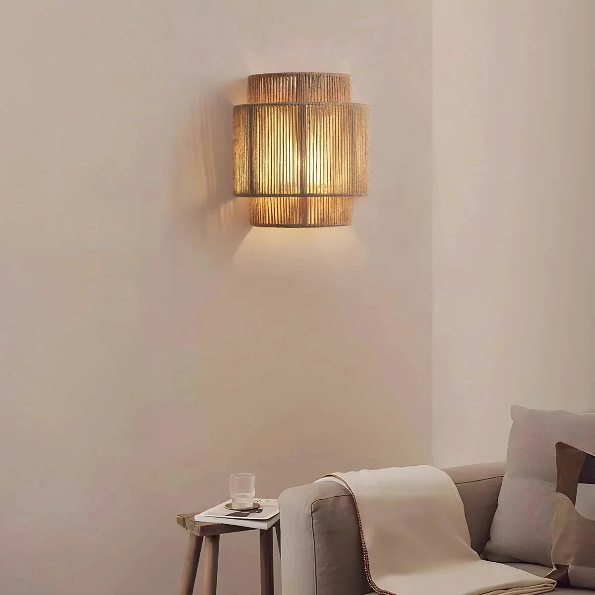 Elara Haus Wall Light - Eco-Friendly Natural Fibre Woven Rope Sconce Light 2