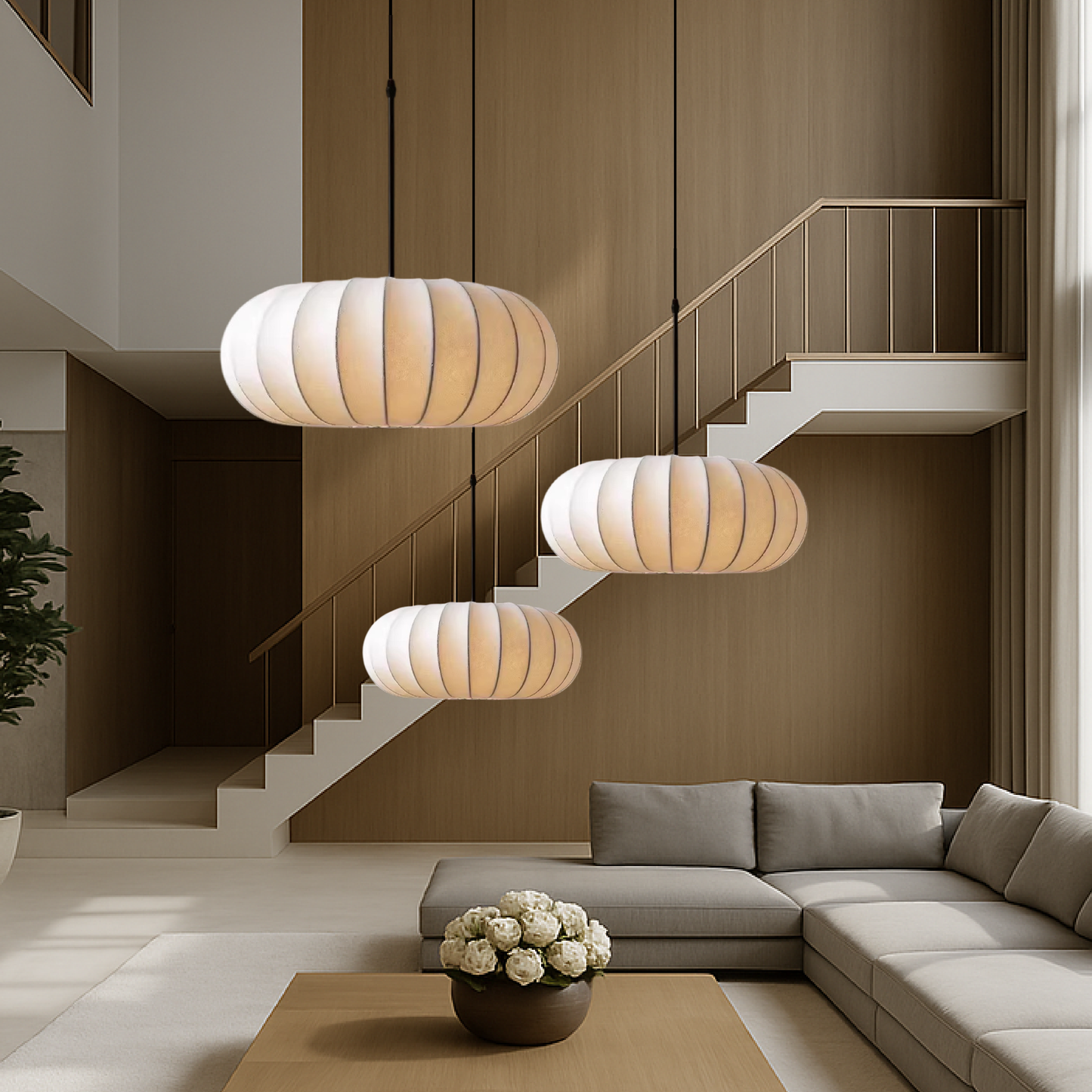 Verona Silk Pendant Light Wabi-Sabi Hanging Lamp