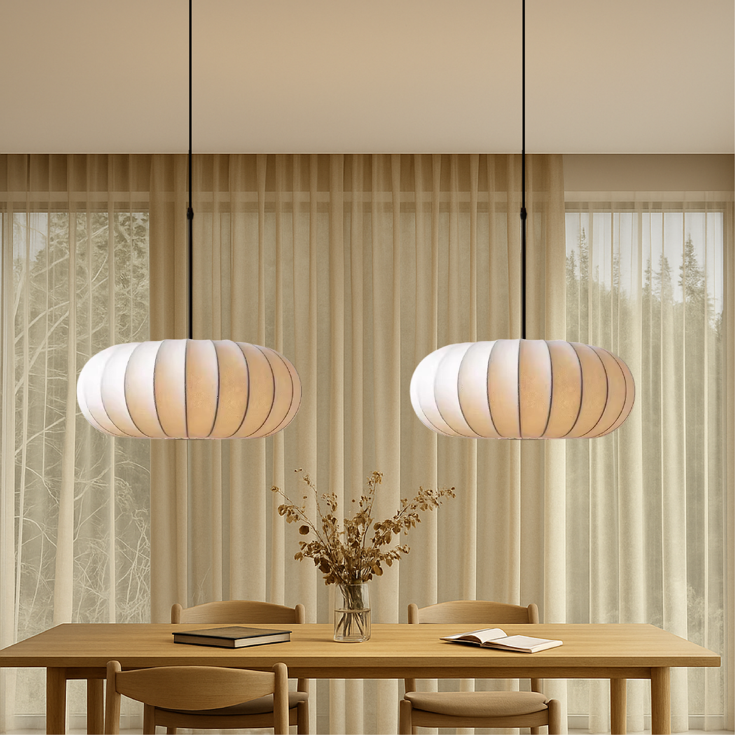 Verona Silk Pendant Light Wabi-Sabi Hanging Lamp