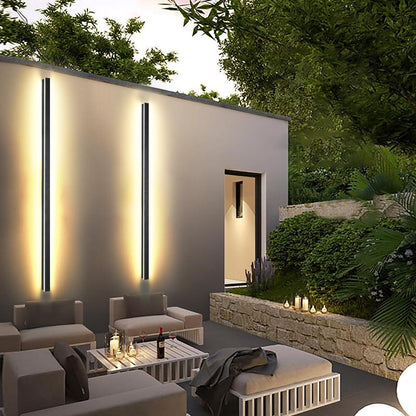 Linear Outdoor Wall Sconce Minimalist LED Black Lamp 9