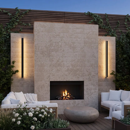 Linear Outdoor Wall Sconce Minimalist LED Black Lamp 2
