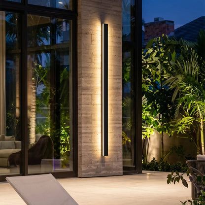 Linear Outdoor Wall Sconce Minimalist LED Black Lamp 3
