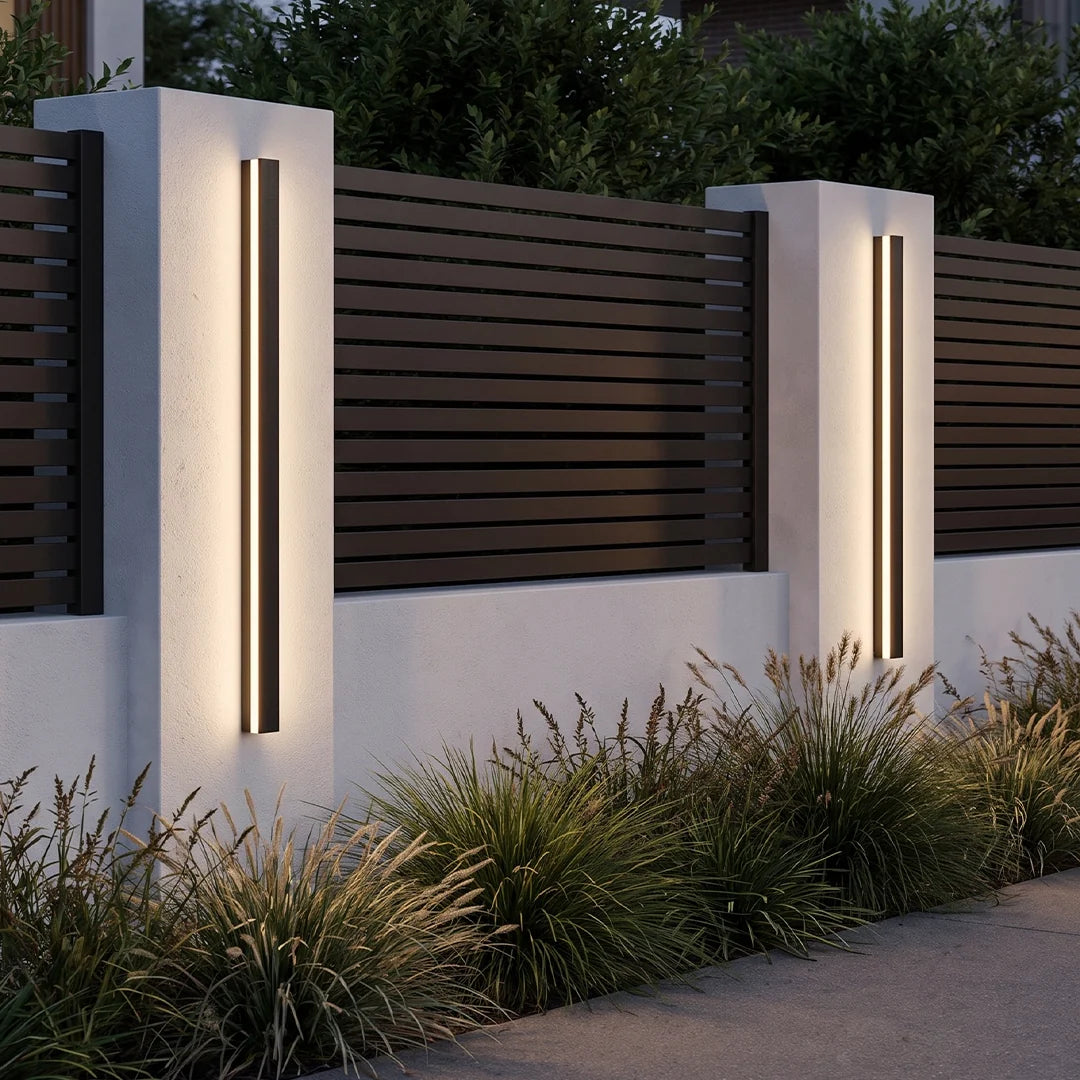 Linear Outdoor Wall Sconce Minimalist LED Black Lamp 4