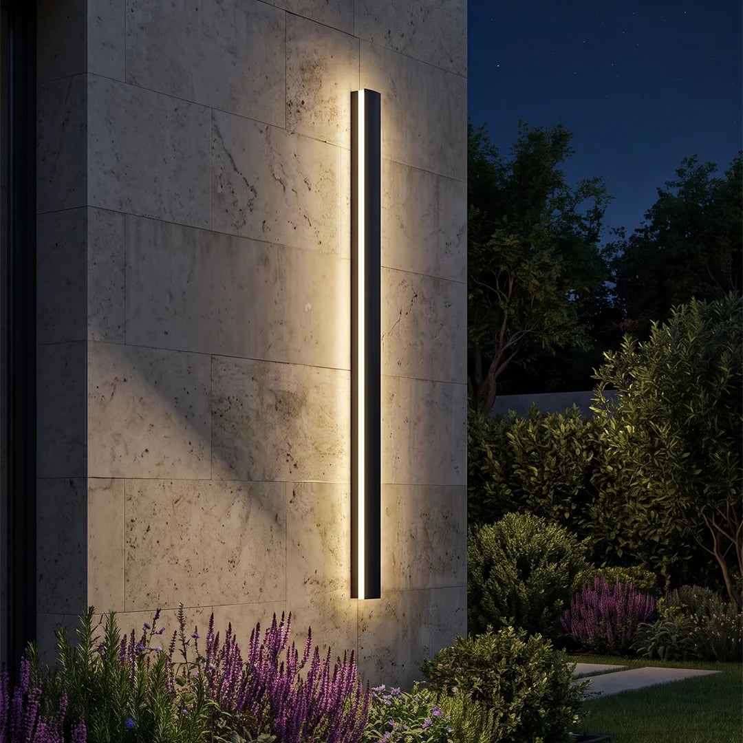 Linear Outdoor Wall Sconce Minimalist LED Black Lamp 5