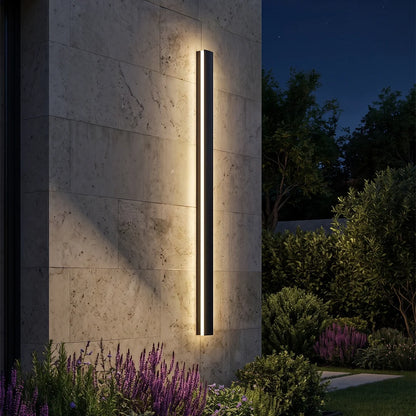 Linear Outdoor Wall Sconce Minimalist LED Black Lamp 5