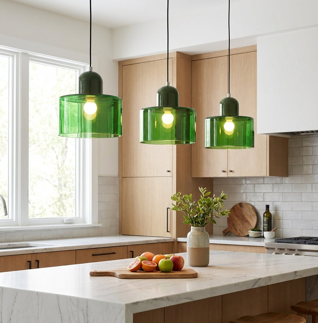 Vintage Style Glass Pendant Lamp Kitchen Island Light