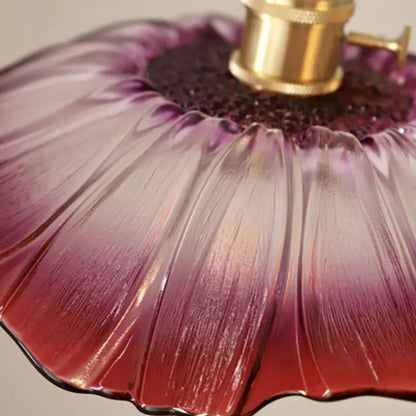 Vintage Style Ribbed Glass Flower Pendant Lamp