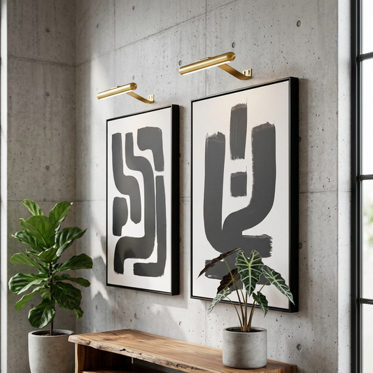 Wall-Mounted Picture Light with Angled Arm