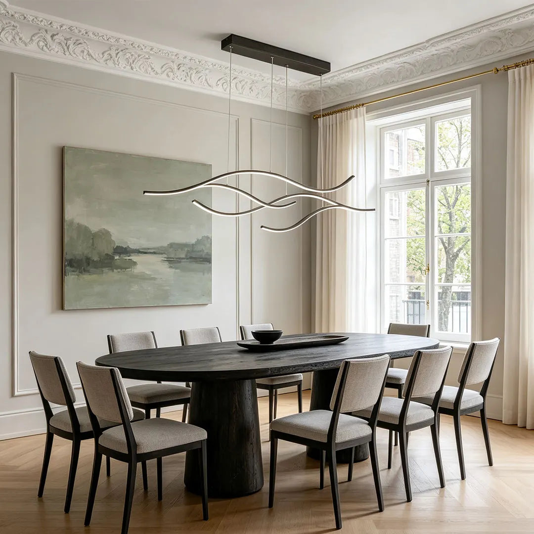 Curved LED Pendant Light Wavy LED Metal Ceiling Light 6
