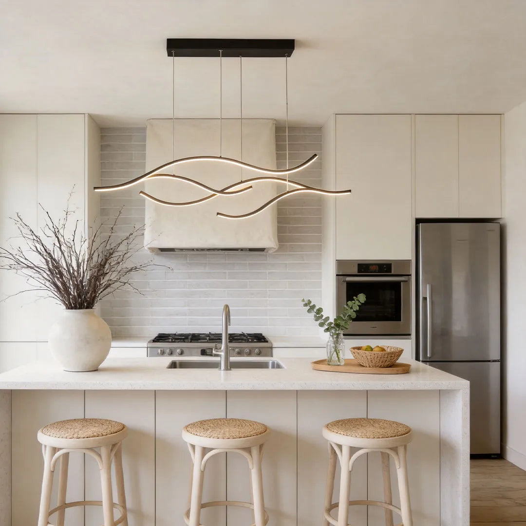 Curved LED Pendant Light Wavy LED Metal Ceiling Light 8