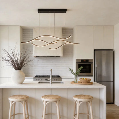 Curved LED Pendant Light Wavy LED Metal Ceiling Light 8