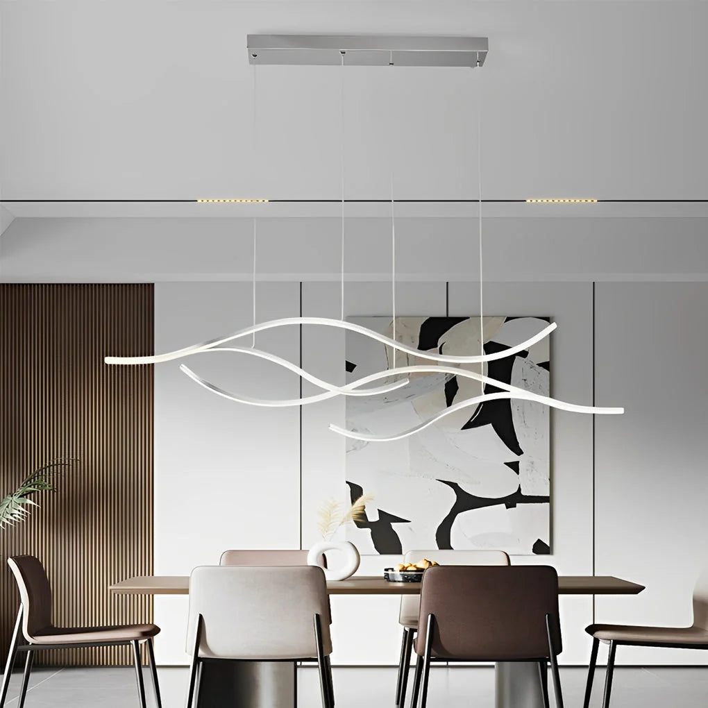 Curved LED Pendant Light Wavy LED Metal Ceiling Light 9