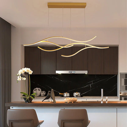 Curved LED Pendant Light Wavy LED Metal Ceiling Light 10