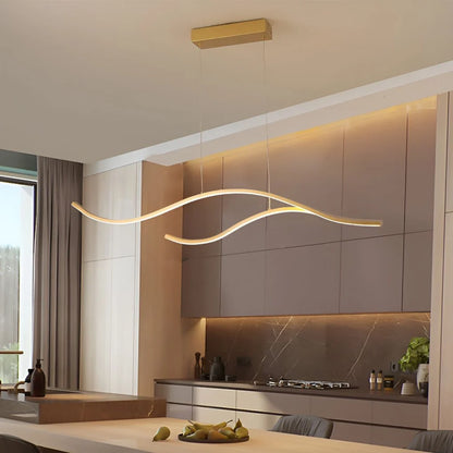 Curved LED Pendant Light Wavy LED Metal Ceiling Light 12