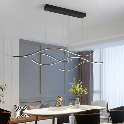 Curved LED Pendant Light Wavy LED Metal Ceiling Light 13