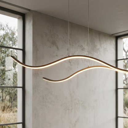 Wave Shaped Linear Pendant Light
