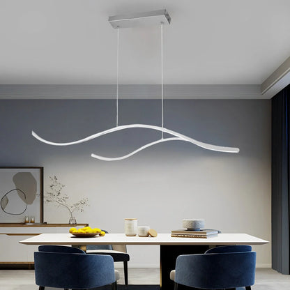 Curved LED Pendant Light Wavy LED Metal Ceiling Light 16