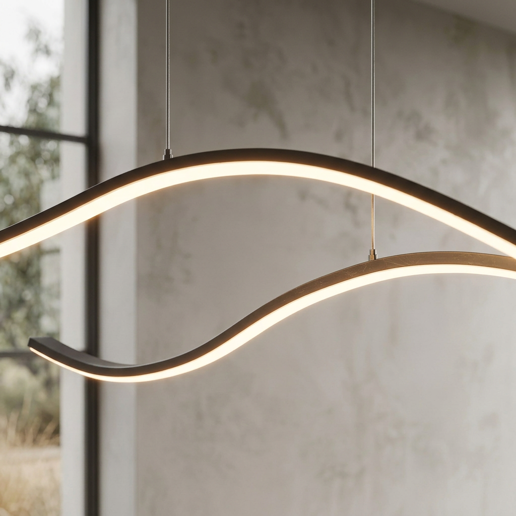 Wave Shaped Linear Pendant Light