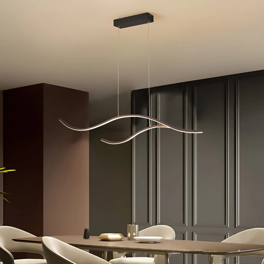 Curved LED Pendant Light Wavy LED Metal Ceiling Light 0