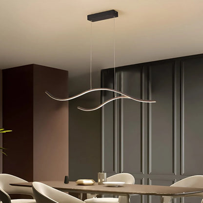Curved LED Pendant Light Wavy LED Metal Ceiling Light 0