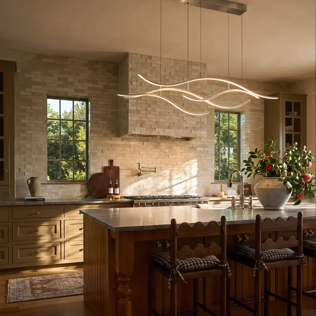 Curved LED Pendant Light Wavy LED Metal Ceiling Light 2