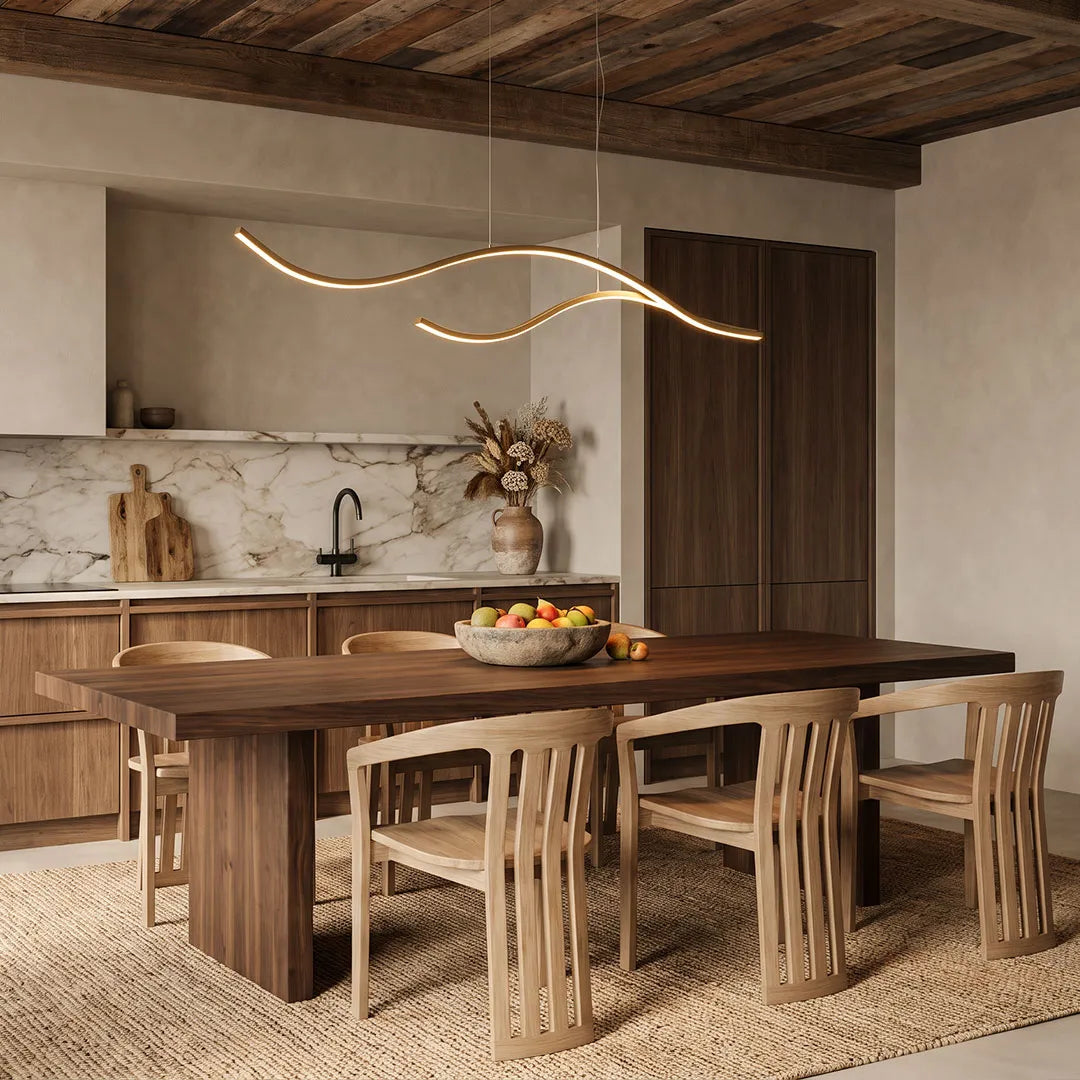 Curved LED Pendant Light Wavy LED Metal Ceiling Light 4