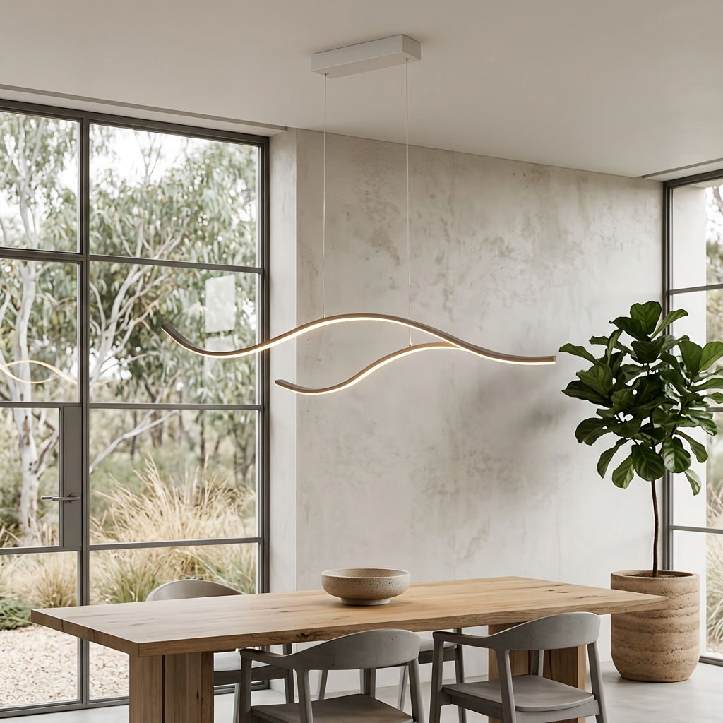 Wave Shaped Linear Pendant Light