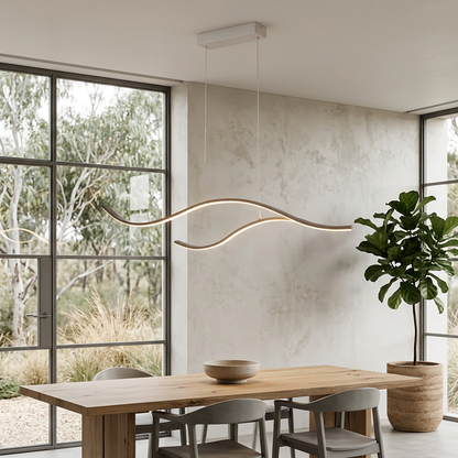 Wave Shaped Linear Pendant Light