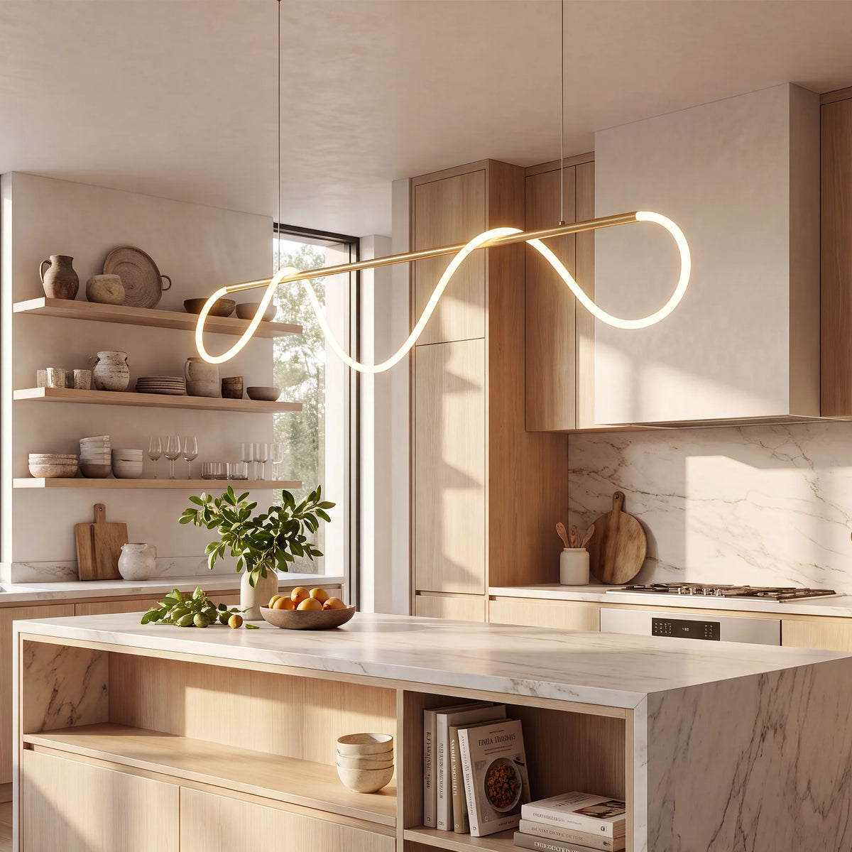 WOMO Rope Led Linear Brass Chandelier-WM2059a 3