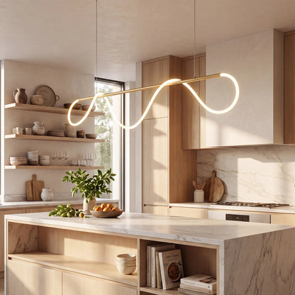 WOMO Rope Led Linear Brass Chandelier-WM2059a 3