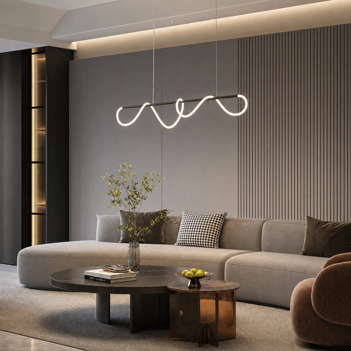 WOMO Rope Led Linear Brass Chandelier-WM2059a 4