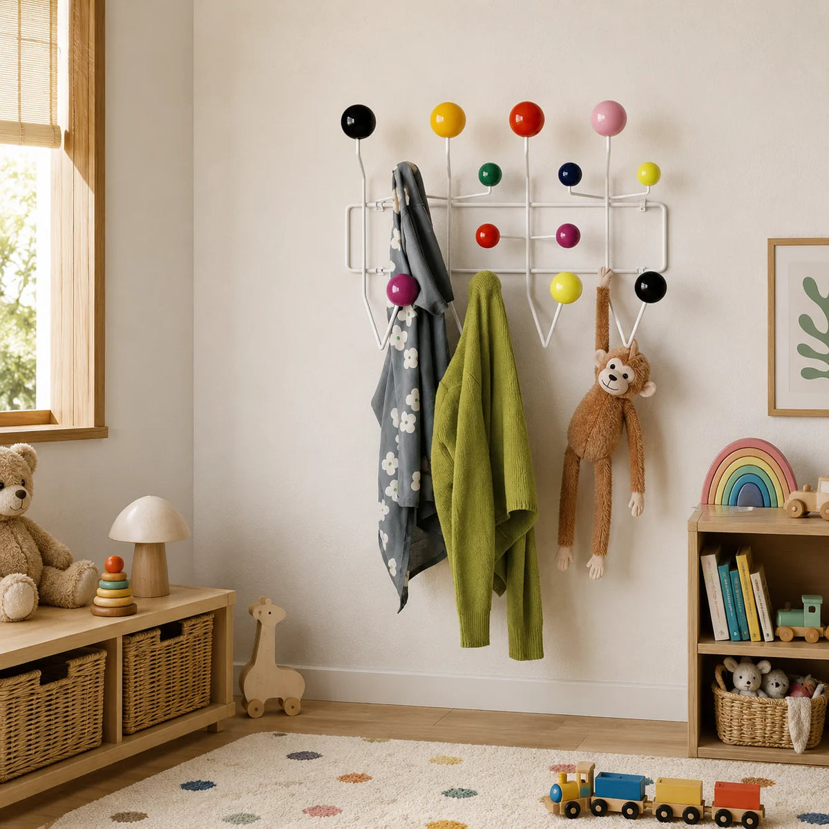 Elara Haus Wall Hook Rack - Modern Multicoloured Design Storage Solution 6