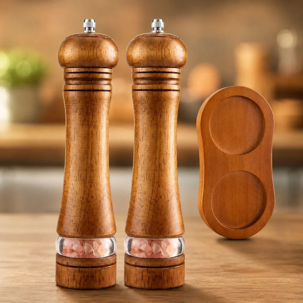 Elara Haus Wooden Salt And Pepper Grinder - Solid Wood Adjustable Coarseness 3