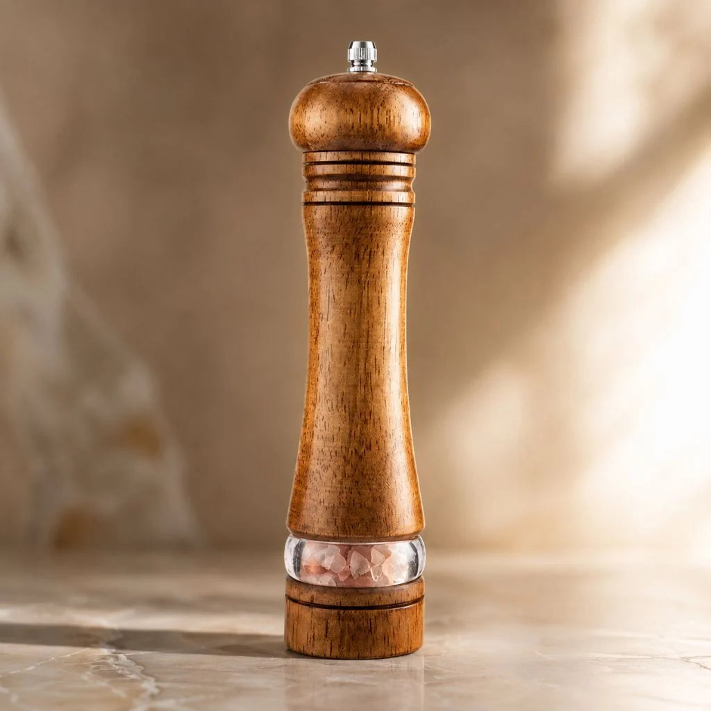 Elara Haus Wooden Salt And Pepper Grinder - Solid Wood Adjustable Coarseness 6